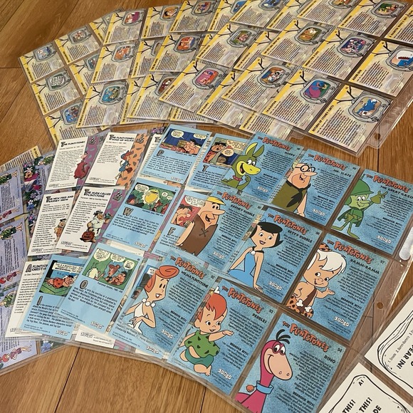 THE FLINTSTONES 1993 CARDZ COMPLETE BASE & INSERT CARD SET OF 100 + Extras
